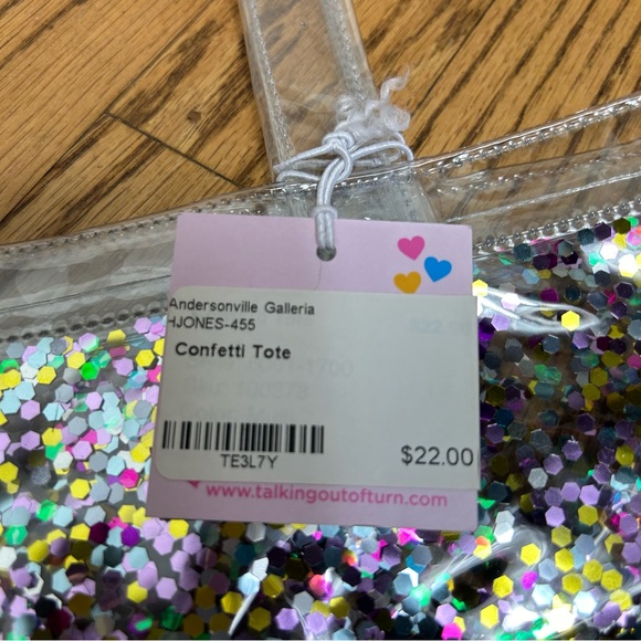 Talking Out Of Turn | Confetti Main Squeeze Flat Tote NWT - Picture 6 of 13